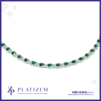 Timeless Laboratory Grown Diamonds and Emerald Tennis Necklace  Fine Jewelry for Women