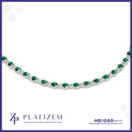 Timeless Lab Grown Diamonds and Emerald Tennis Necklace  Fine Jewelry for Women