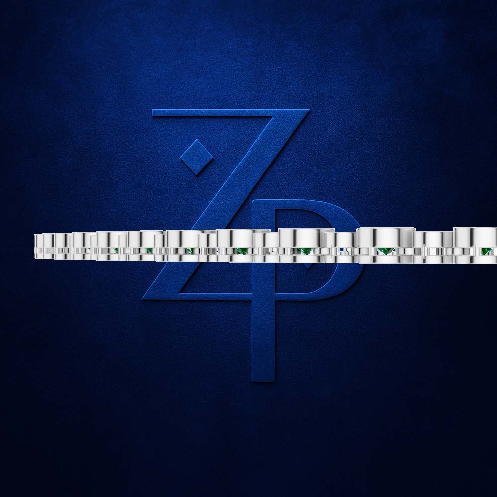 Emerald and Diamond Tennis Necklace in White Gold Luxury Jewelry with Timeless Elegance