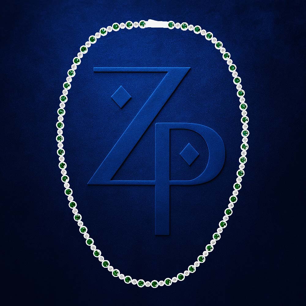 Emerald and Diamond Tennis Necklace in White Gold Luxury Jewelry with Timeless Elegance