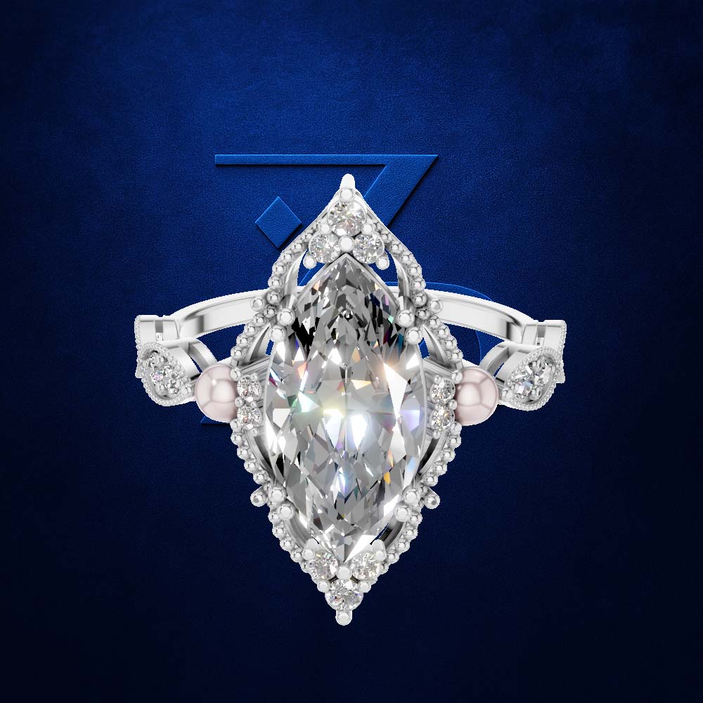 4 Ct Marquise Lab Grown Diamond Ring  Stunning, Eco Friendly Luxury Engagement Jewelry