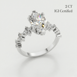 Marquise Lab Grown Diamond Engagement Ring Gold and Platinum Luxury