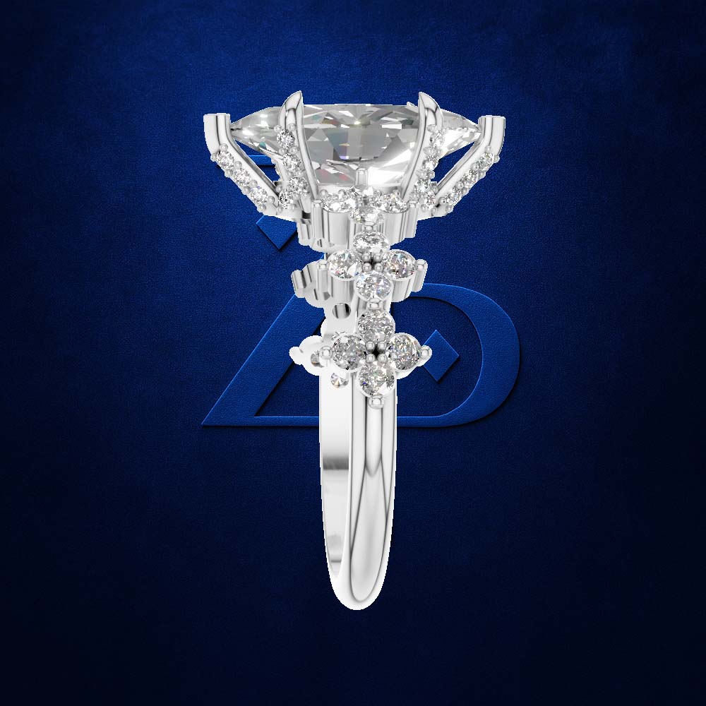 Marquise Laboratory Grown Diamond Engagement Ring Gold and Platinum Luxury