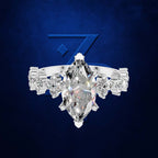 Marquise Laboratory Grown Diamond Engagement Ring Gold and Platinum Luxury