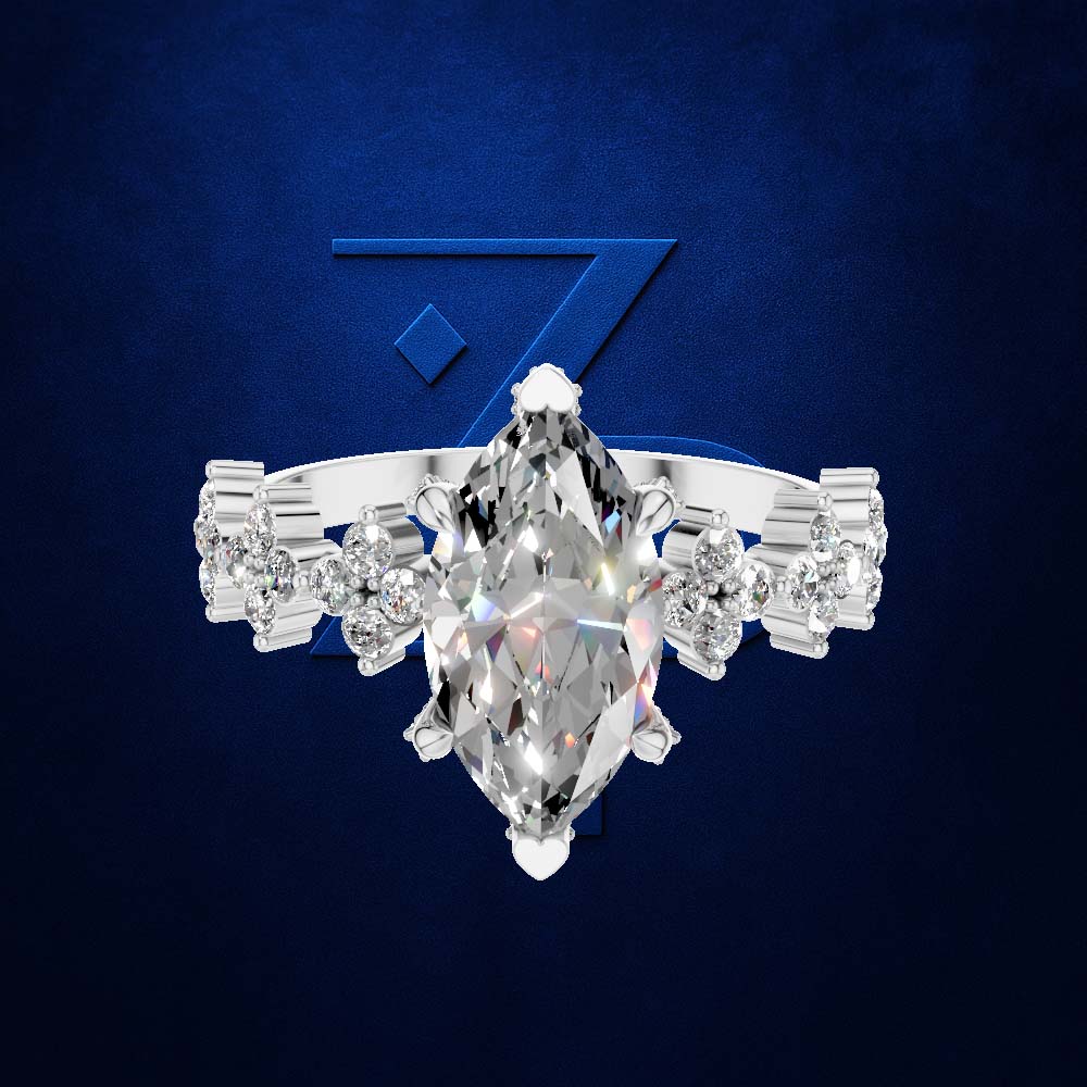 Marquise Laboratory Grown Diamond Engagement Ring Gold and Platinum Luxury