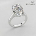 Oval Cut Hidden Halo Engagement Ring in Gold and Platinum Lab Grown Diamond Luxury