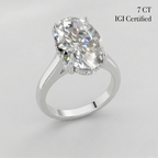 Oval Cut Hidden Halo Engagement Ring in Gold and Platinum Lab Grown Diamond Luxury