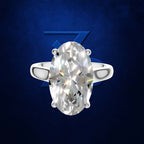 Oval Cut Hidden Halo Engagement Ring in Gold and Platinum Lab Grown Diamond Luxury