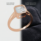Emerald Cut Solitaire Lab Grown Diamond Ring Gold and Platinum Luxury