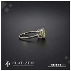 2.5 Carat Fancy Yellow Cushion Cut Lab Created Diamond Ring