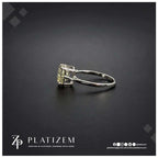 2.5 Carat Fancy Yellow Cushion Cut Lab Created Diamond Ring
