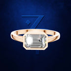 Oval Cut Bezel Set Engagement Ring Gold. Silver and Platinum with Laboratory Grown Diamond Luxury Ring