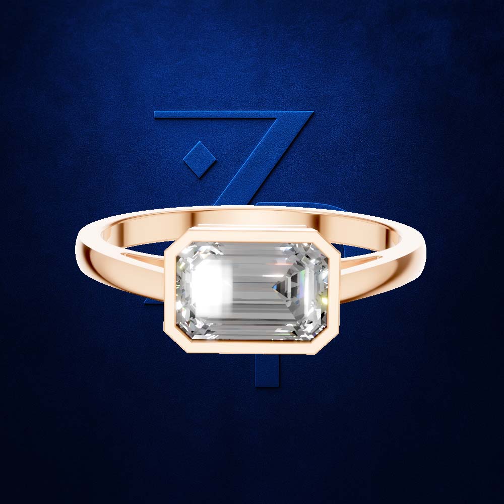 Oval Cut Bezel Set Engagement Ring Gold. Silver and Platinum with Laboratory Grown Diamond Luxury Ring