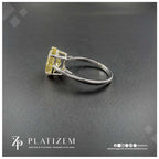 3.1 Ct Fancy Vivid Yellow Oval Cut Lab Grown Diamond Engagement Ring
