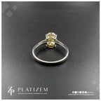 3.1 Ct Fancy Vivid Yellow Oval Cut Lab Grown Diamond Engagement Ring