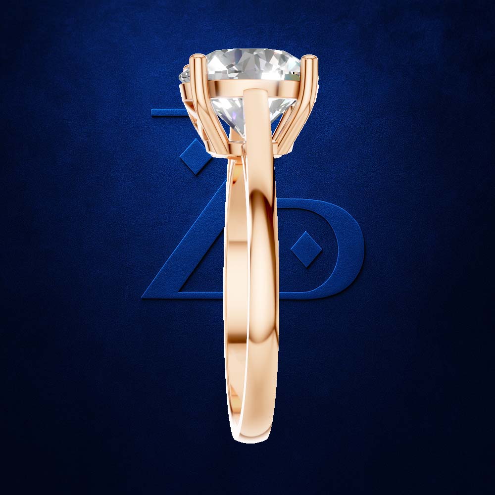 3 Carat Round Solitaire Engagement Ring 18K Gold Laboratory Grown Diamond Luxury Ring
