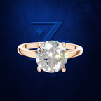 3 Carat Round Solitaire Engagement Ring 18K Gold Laboratory Grown Diamond Luxury Ring