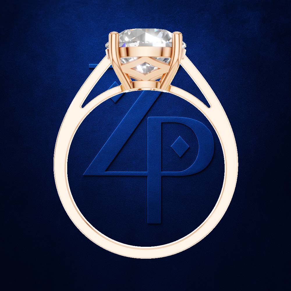 3 Carat Round Solitaire Engagement Ring 18K Gold Laboratory Grown Diamond Luxury Ring
