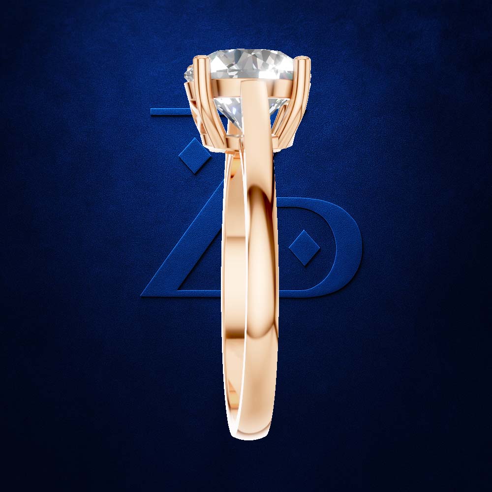 4 Prong Round Cut Engagement Ring 18K Gold Laboratory Grown Diamond Classic Ring
