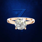4 Prong Round Cut Engagement Ring 18K Gold Laboratory Grown Diamond Classic Ring