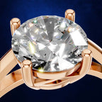 4 Prong Round Cut Engagement Ring 18K Gold Laboratory Grown Diamond Classic Ring