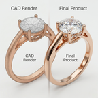 1.5 Carat Round Engagement Ring 18K Gold Laboratory Grown Diamond Luxury Ring