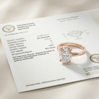 3 Carat Oval Solitaire Lab Grown Diamond Ring 18K Gold Luxury Ring