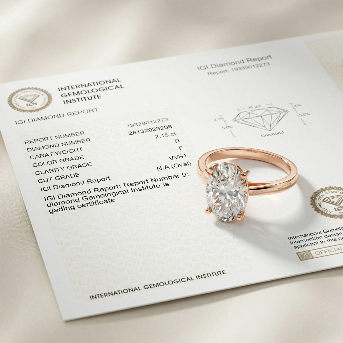 3 Carat Oval Solitaire Lab Grown Diamond Ring 18K Gold Luxury Ring