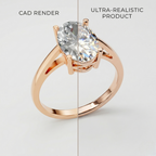 3 Carat Oval Solitaire Lab Grown Diamond Ring 18K Gold Luxury Ring