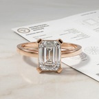 2 Ct Emerald Cut Lab Created Diamond Ring 18K Gold Luxury Ring