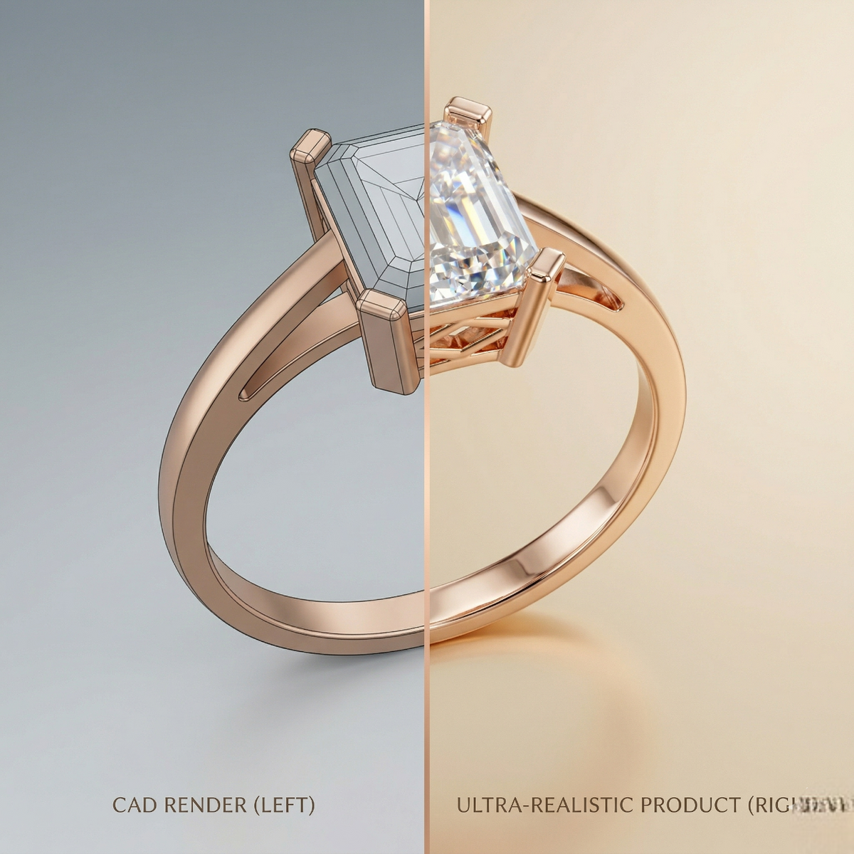 2 Ct Emerald Cut Lab Created Diamond Ring 18K Gold Luxury Ring