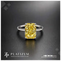 4 Carat Radiant Cut Fancy Vivid Yellow Lab Grown Diamond Engagement Ring