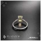 4 Carat Radiant Cut Fancy Vivid Yellow Lab Grown Diamond Engagement Ring