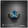 3 Carat Radiant Cut Fancy Blue Lab Grown Diamond Wedding Engagement Ring
