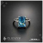 3 Carat Radiant Cut Fancy Blue Lab Grown Diamond Wedding Engagement Ring