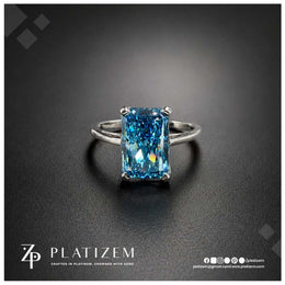 3 Carat Radiant Cut Fancy Blue Lab Grown Diamond Wedding Engagement Ring