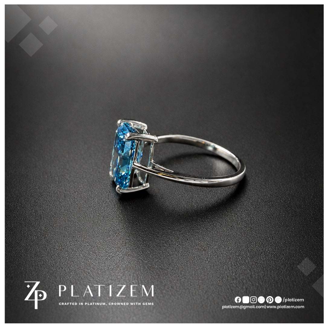 3 Carat Radiant Cut Fancy Blue Lab Grown Diamond Wedding Engagement Ring