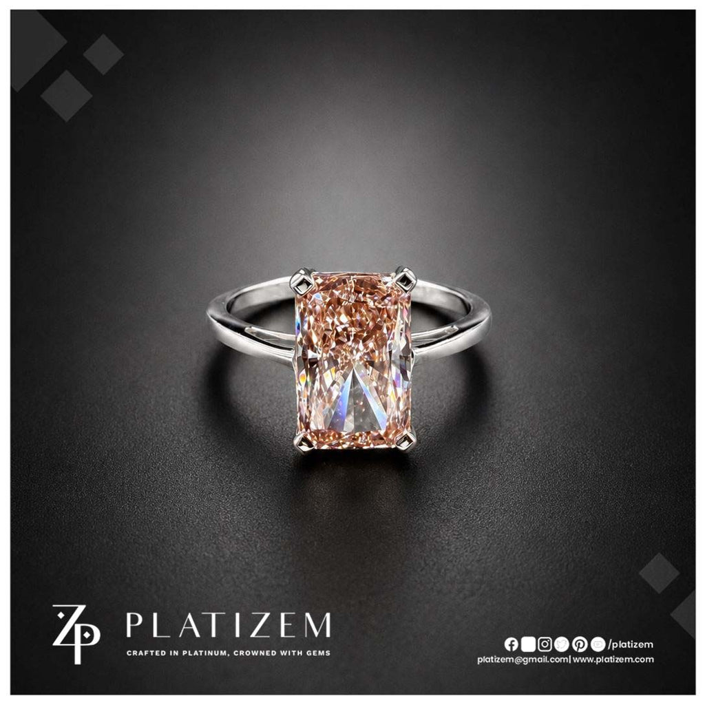 2.8 Ct Radiant Cut Fancy Vivid Pink Lab Grown Diamond Engagement Ring