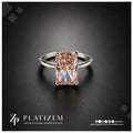 2.8 Ct Radiant Cut Fancy Vivid Pink Lab Grown Diamond Engagement Ring