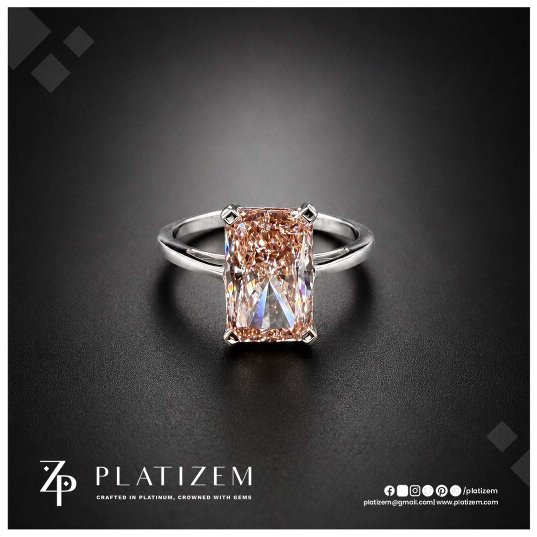 2.8 Ct Radiant Cut Fancy Vivid Pink Lab Grown Diamond Engagement Ring