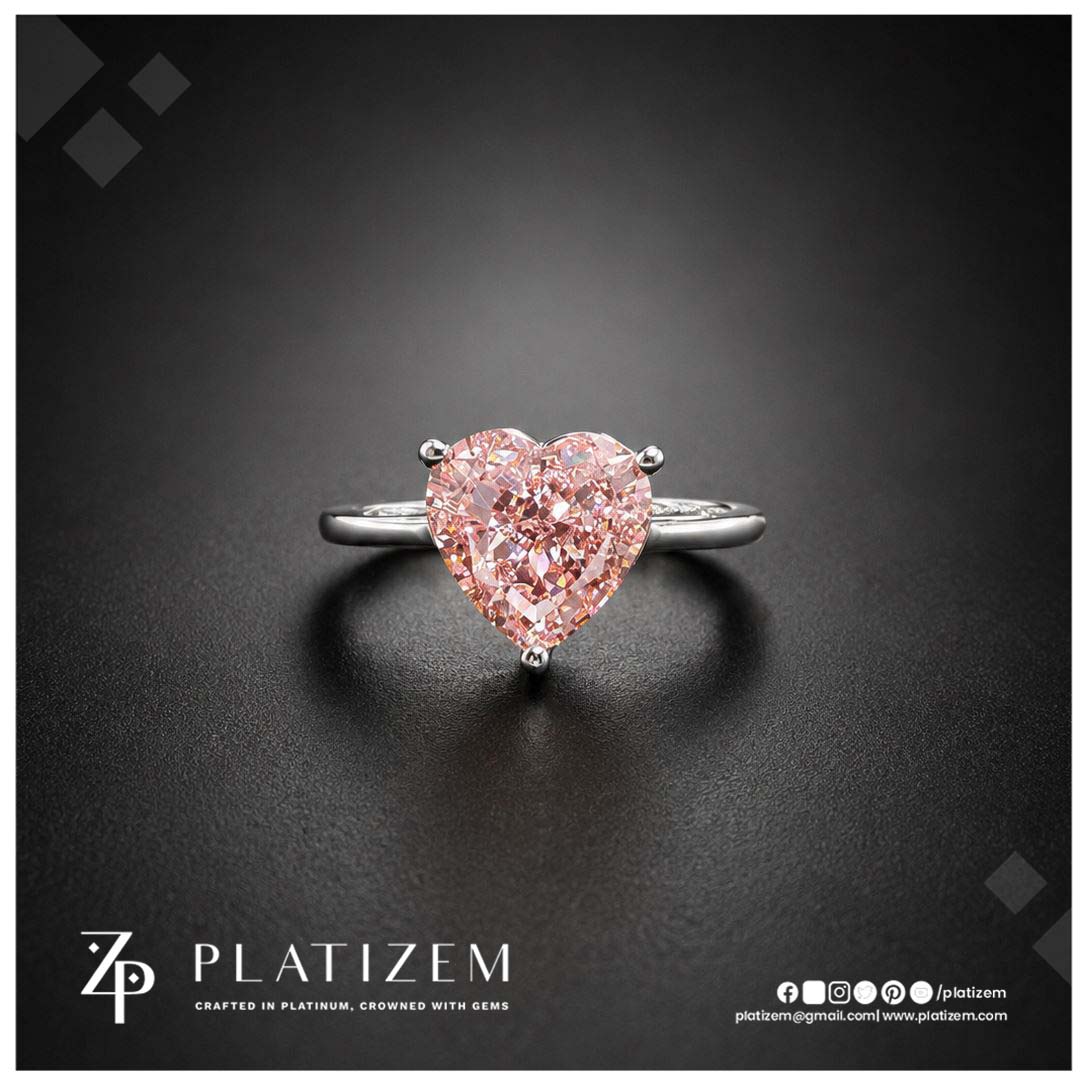 2.6 Carat Heart Shaped Fancy Pink Lab Grown Diamond Engagement Ring