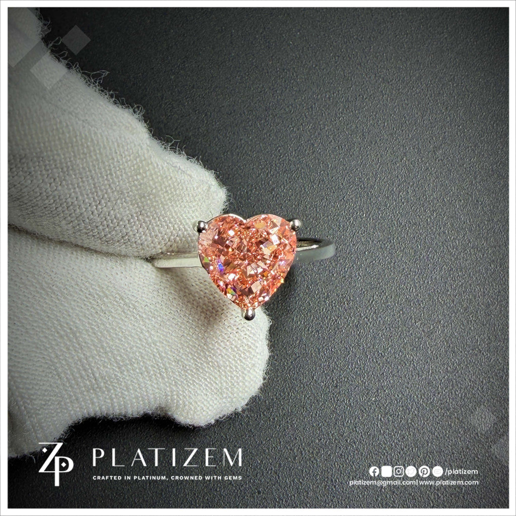 2.6 Carat Heart Shaped Fancy Pink Lab Grown Diamond Engagement Ring