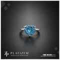4 Carat Heart Shape Fancy Blue Lab Grown Diamond Engagement Ring