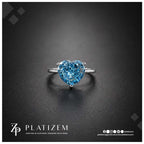 4 Carat Heart Shape Fancy Blue Lab Grown Diamond Engagement Ring