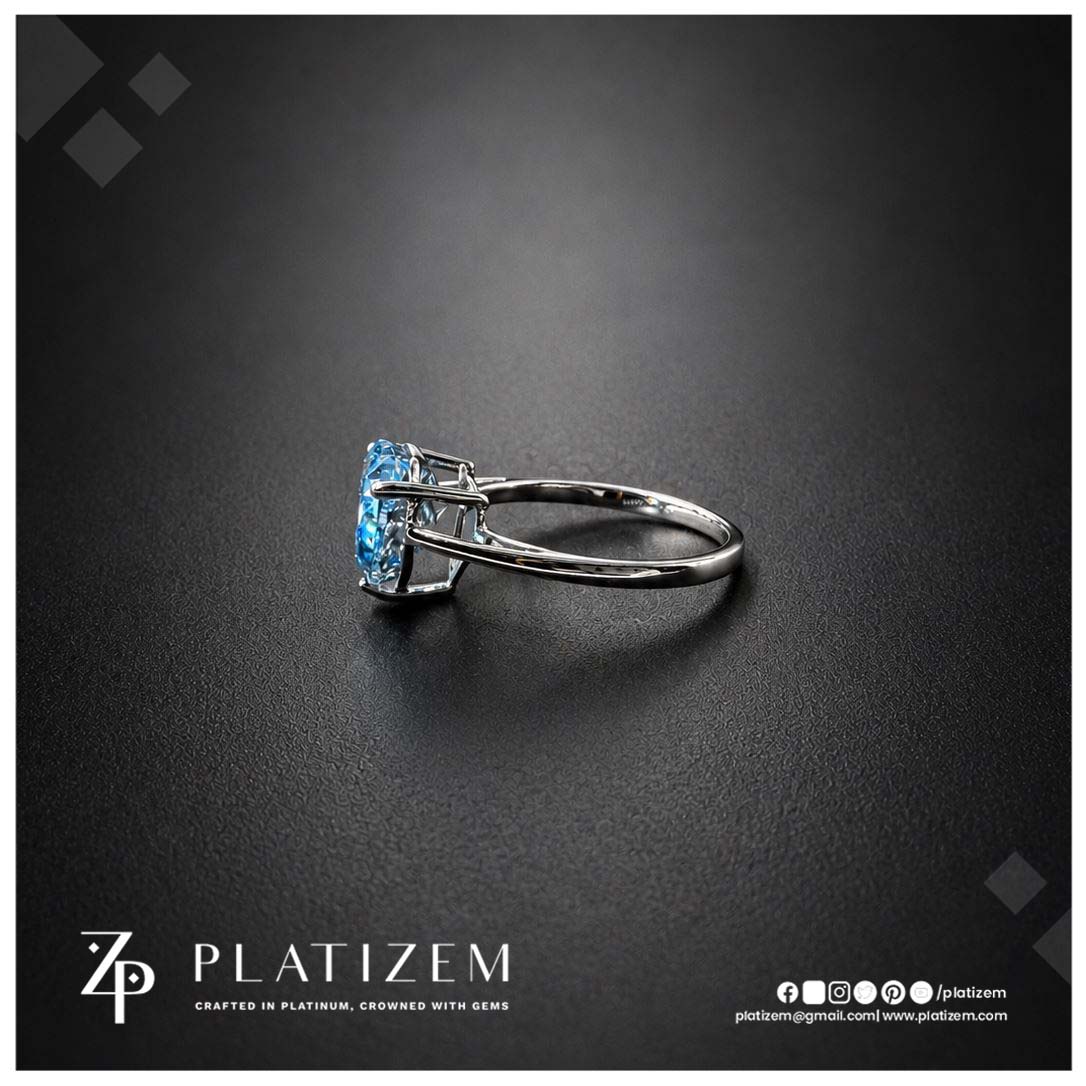 4 Carat Heart Shape Fancy Blue Lab Grown Diamond Engagement Ring
