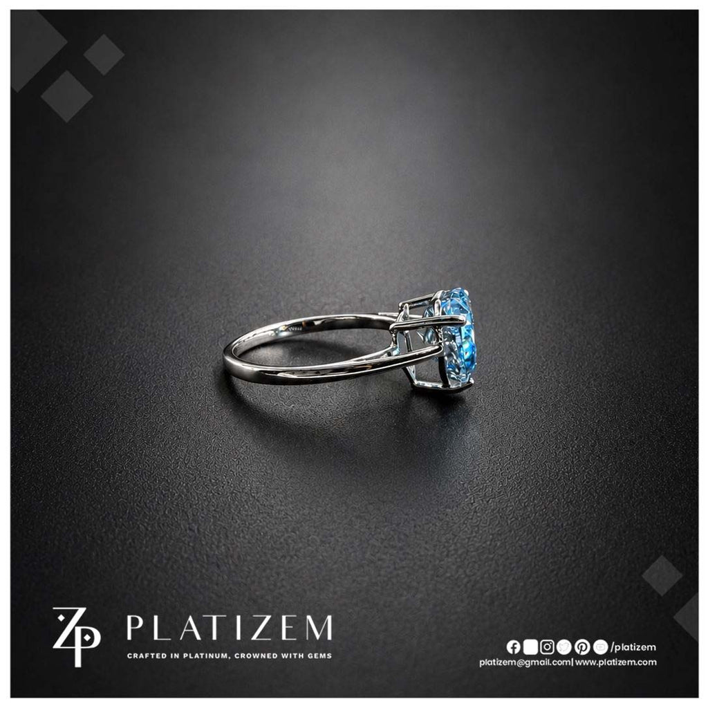 4 Carat Heart Shape Fancy Blue Lab Grown Diamond Engagement Ring