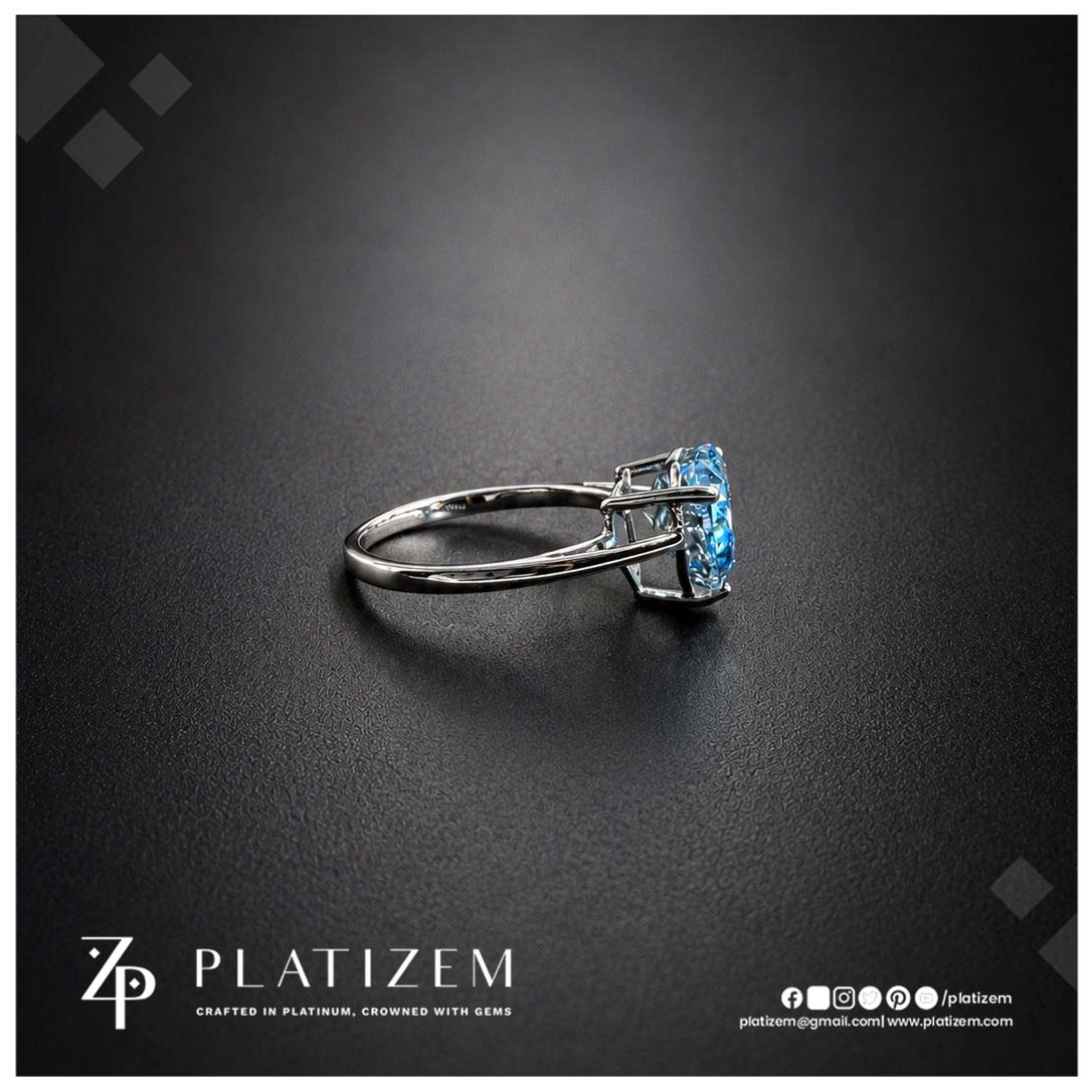 4 Carat Heart Shape Fancy Blue Lab Grown Diamond Engagement Ring