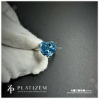 4 Carat Heart Shape Fancy Blue Lab Grown Diamond Engagement Ring