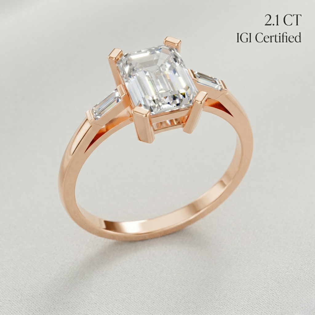 2 Carat Oval Lab Created Diamond Ring 18K Gold Luxury Ring