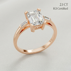 2 Carat Oval Lab Created Diamond Ring 18K Gold Luxury Ring
